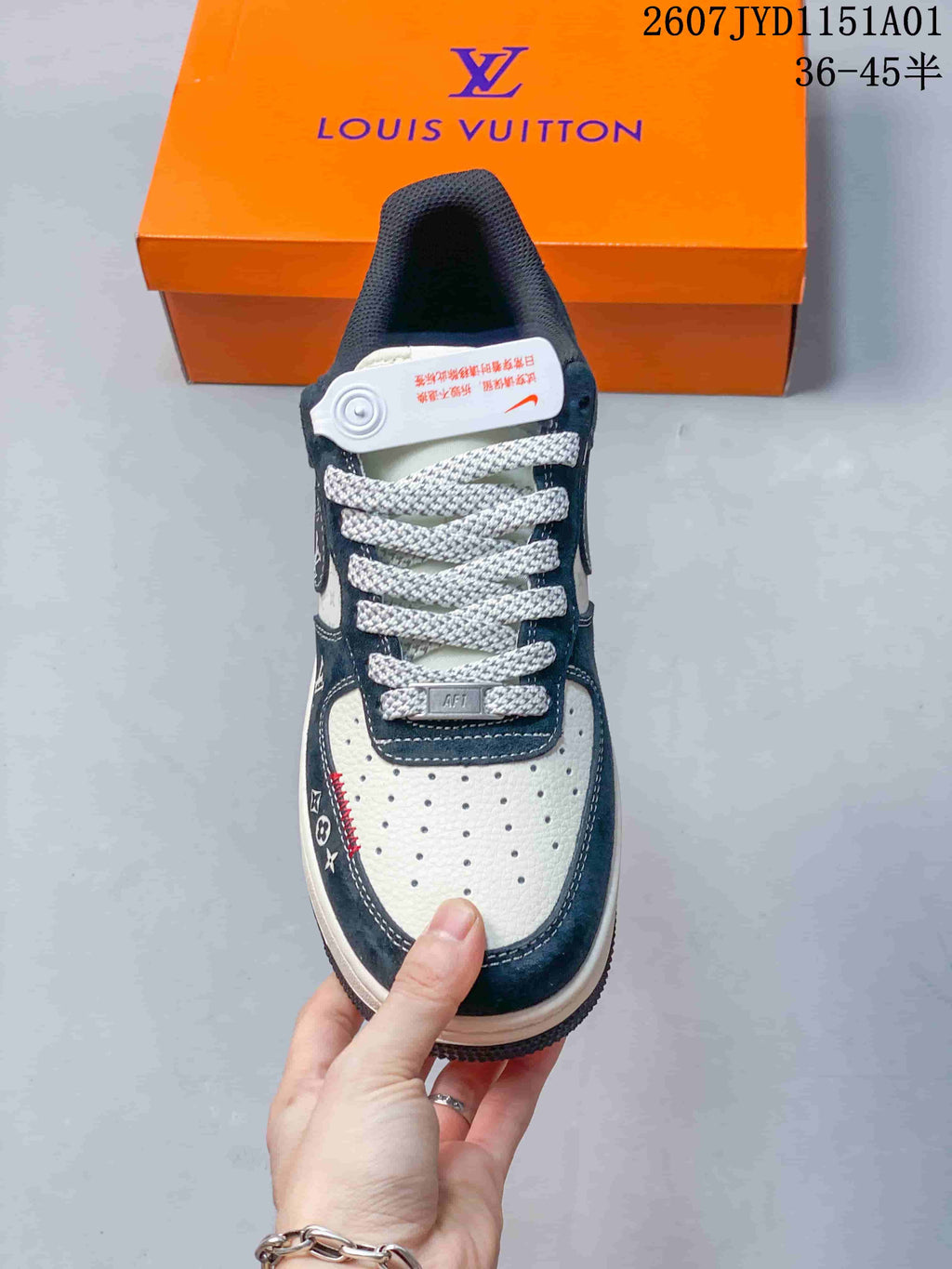 Top-down view showing the perforated toe and rope-style laces