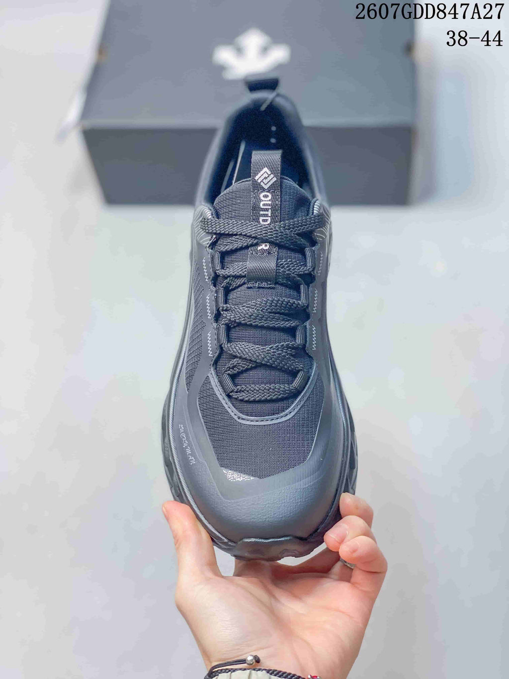Top view showing the lace-up closure, padded tongue, and rounded toe.