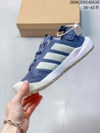Side view of a blue Adidas Terrex sneaker with light-colored side stripes and a white midsole.