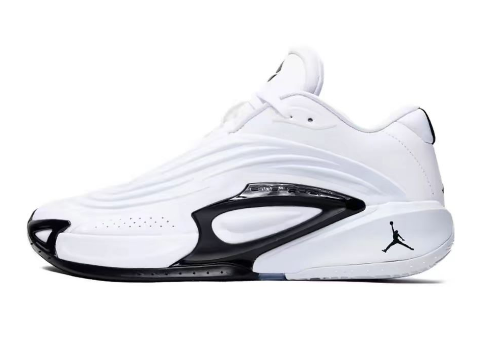 White Jordan Luka 3 shoe with black accents and a visible midsole window