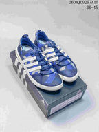 Blue and white adidas Terrex CC Boat shoes displayed on an adidas shoebox; image text shows style code 2604JDD297A15 and size range 36-45.