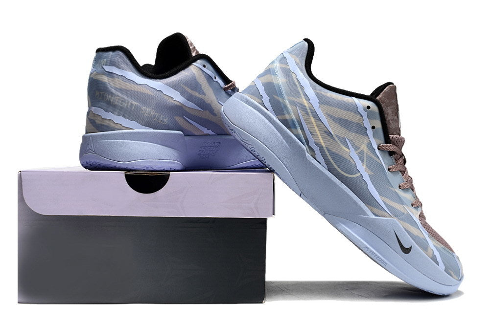 Blue-gray Ja 2 shoes displayed on and beside a shoe box.