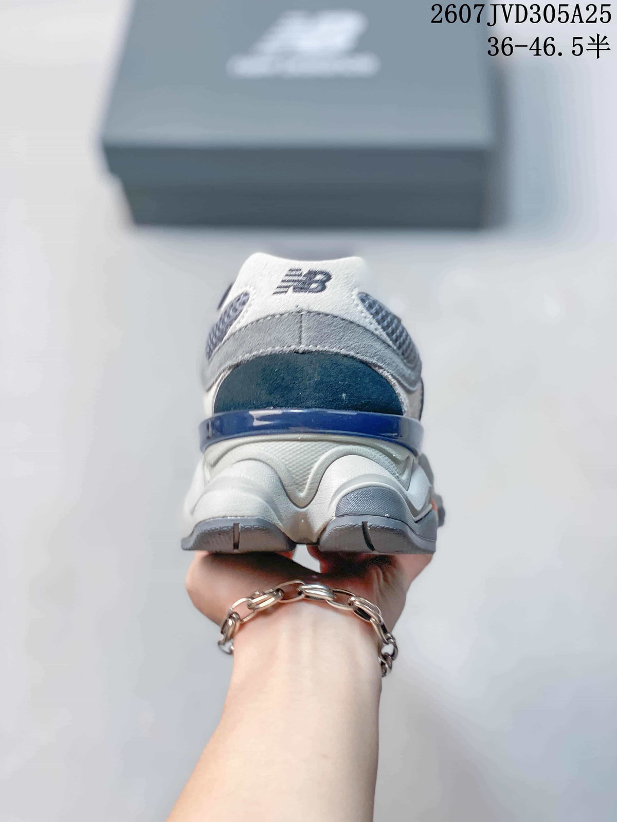 Rear view showing the padded heel area, layered sole, and New Balance branding.