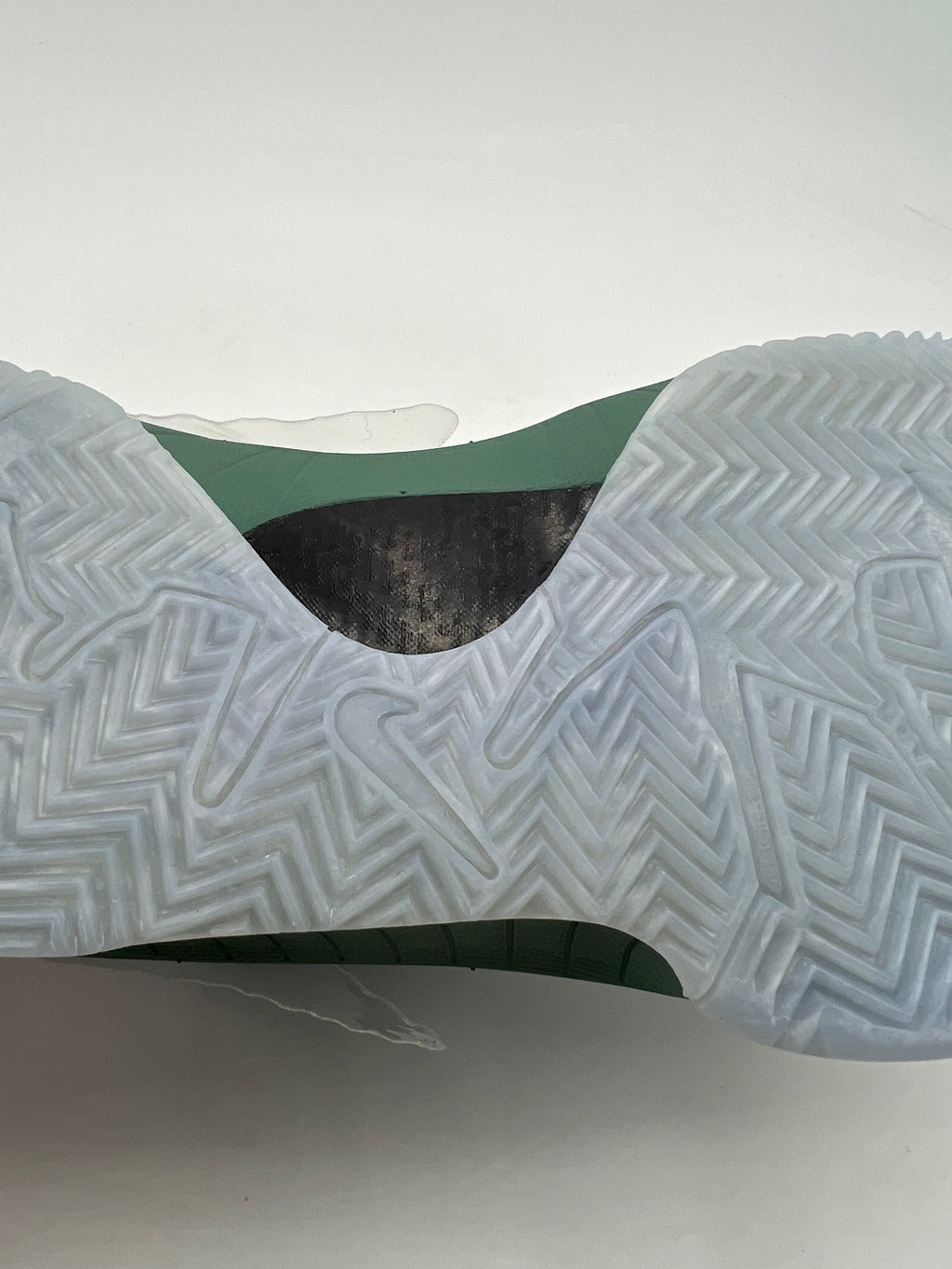 View of the translucent outsole with herringbone tread