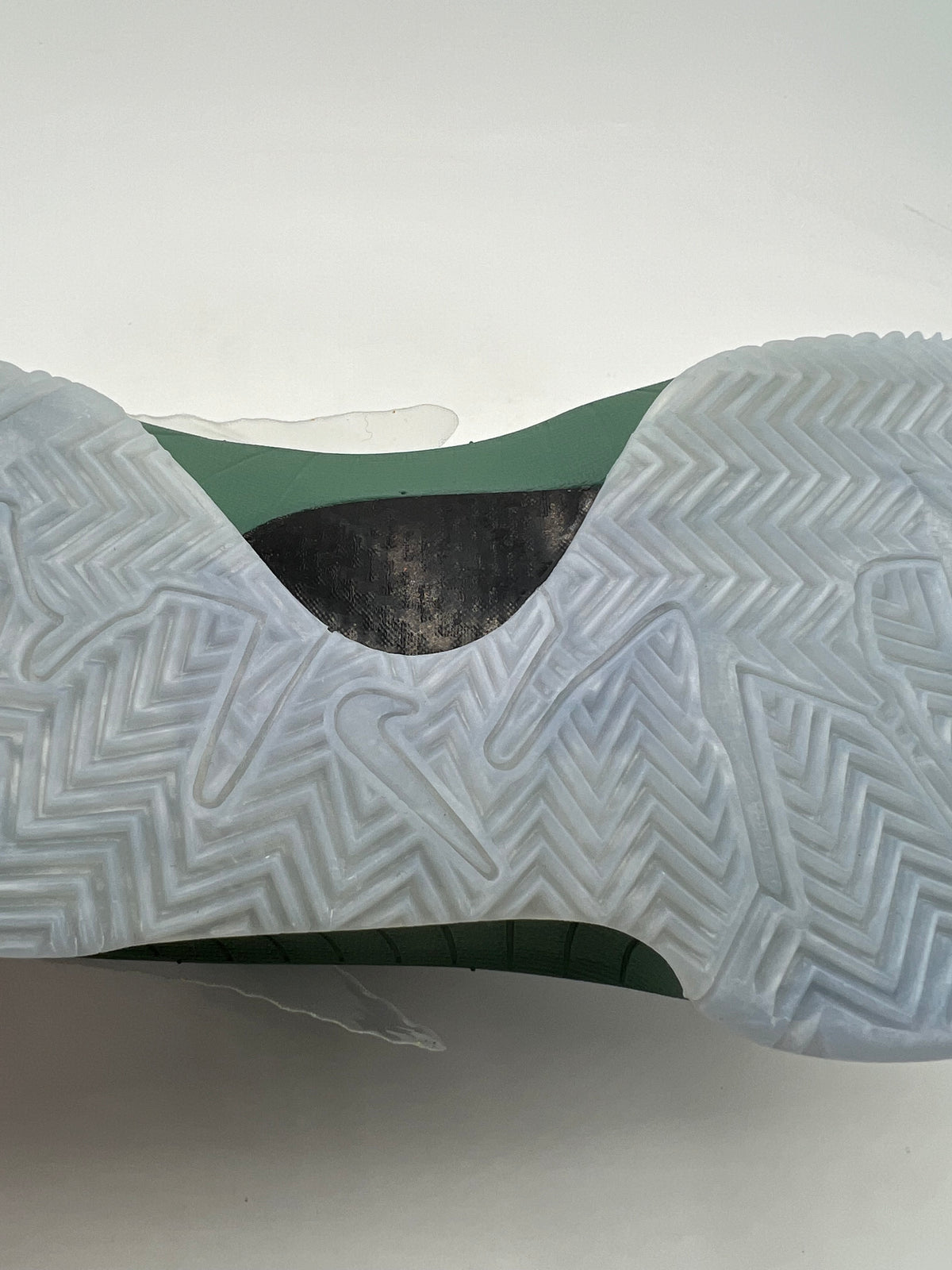 View of the translucent outsole with herringbone tread