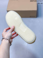 Close-up of the textured translucent off-white outsole with ECCO branding.
