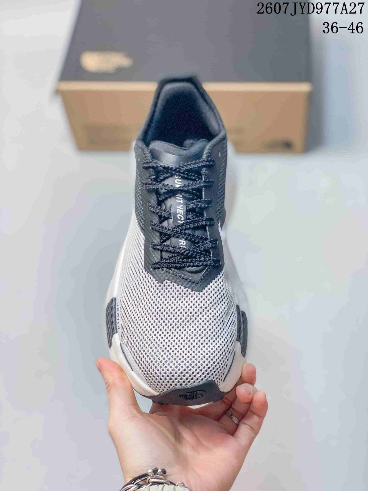 Top view showing the breathable mesh toe box, dark laces, and contrasting upper panels.