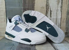 Jordan 4 White and Dark Green Sneakers