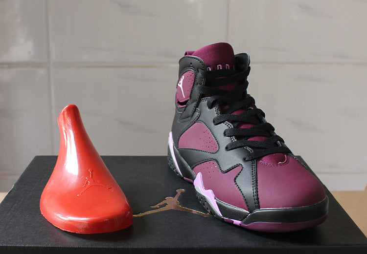 Air Jordan 7 Mulberry Black and Burgundy High-Top Sneakers