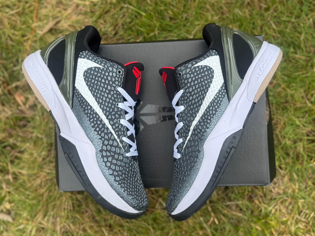 Top view of the shoes displayed over a shoebox