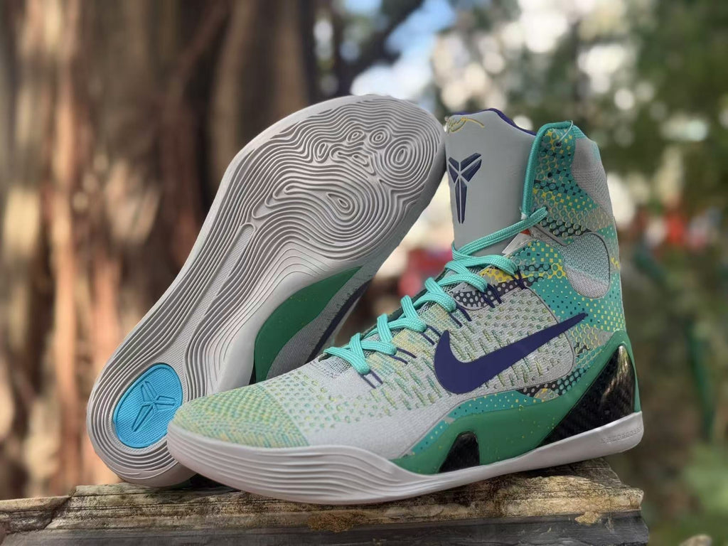 Nike Kobe 9 shoes showing the outsole tread and side profile