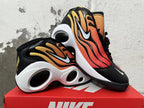Nike Air Flightposite shoes displayed together, highlighting the gradient panels and sculpted soles