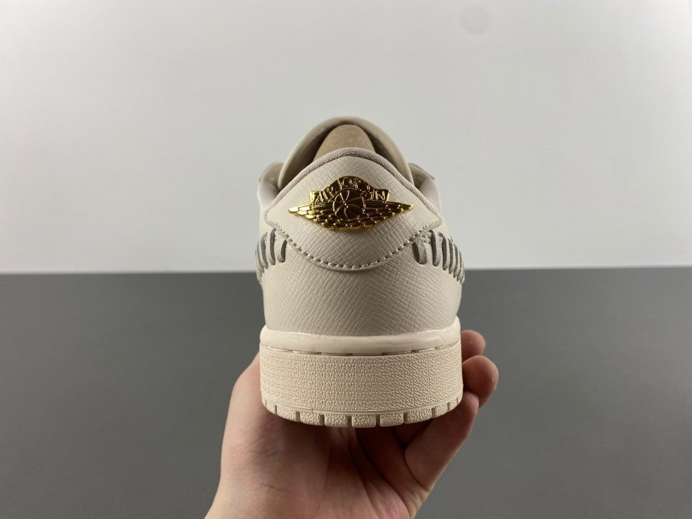 Air Jordan 1 Low Cream and Gold Sneakers FN5032-200