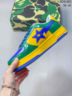 Side view highlighting the blue star detail and green and yellow panels
