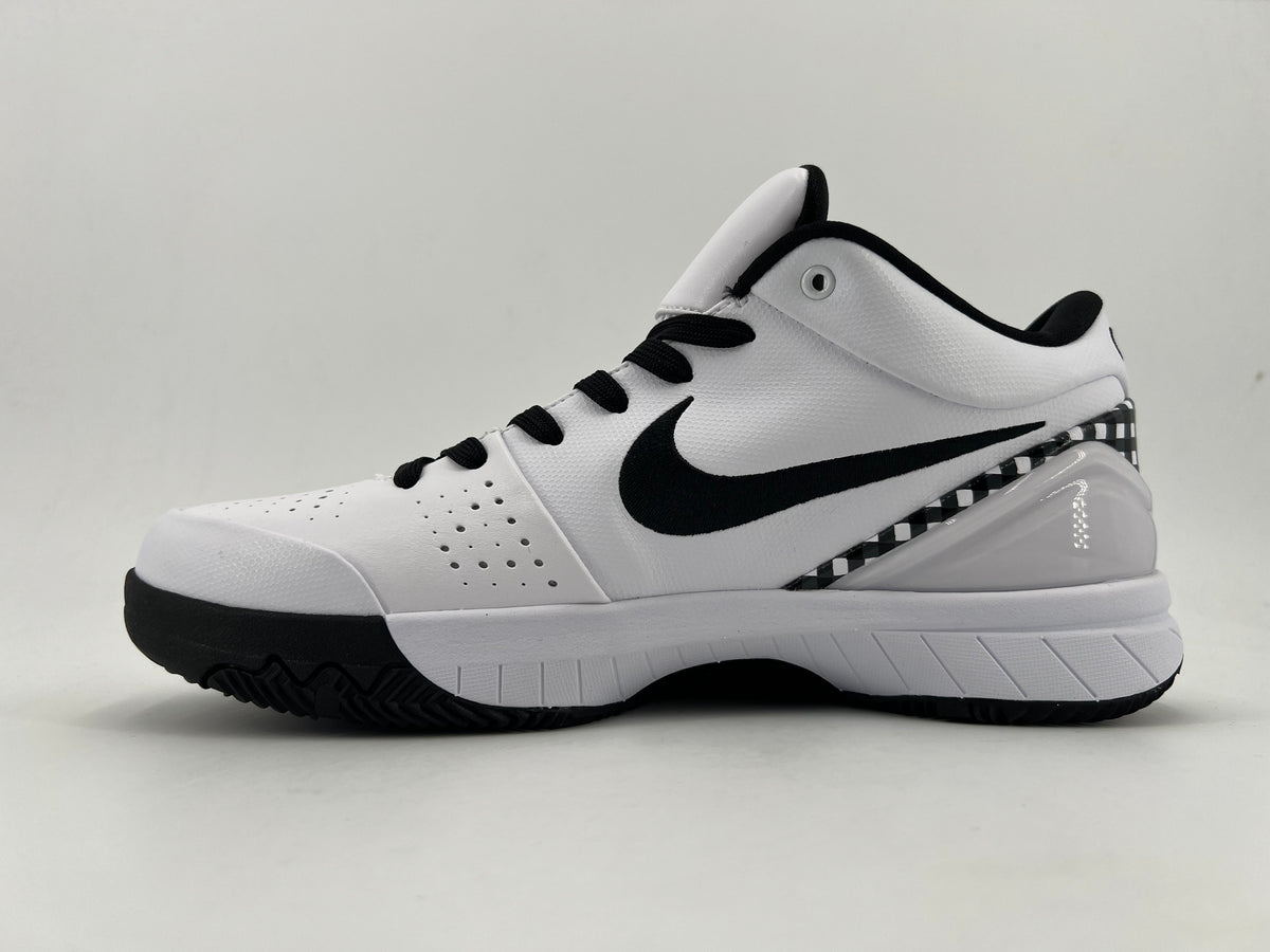 Side profile of the GIGI basketball shoe in white and black