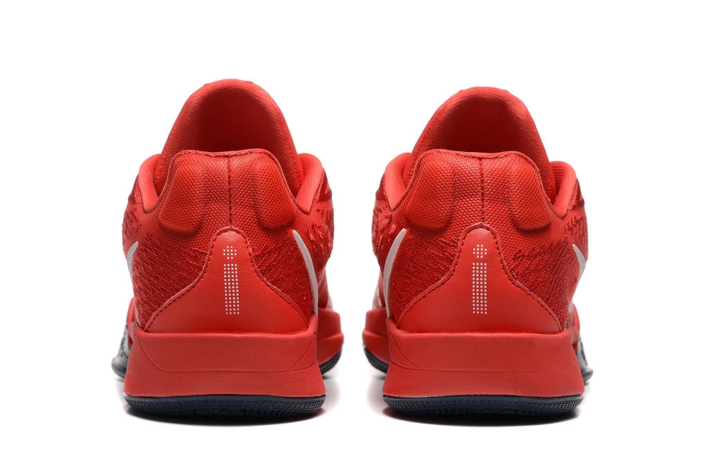 Rear view of the red Nike Sabrina basketball shoes.
