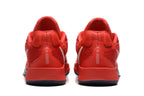 Rear view of the red Nike Sabrina basketball shoes.