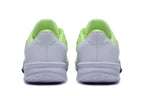 Rear view of the shoes showing white heel panels and padded collars.