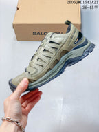 Side view of the shoe showing mesh panels, side supports, and outsole