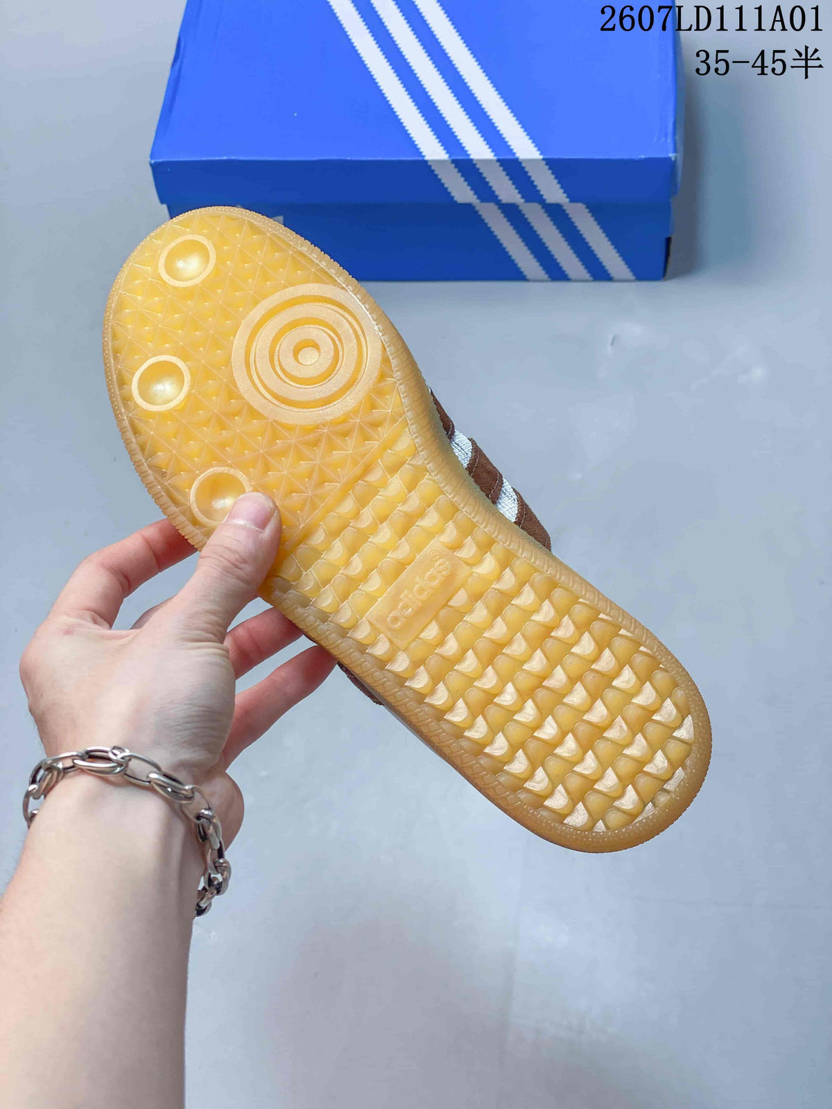 Gum-colored textured outsole of the sneaker