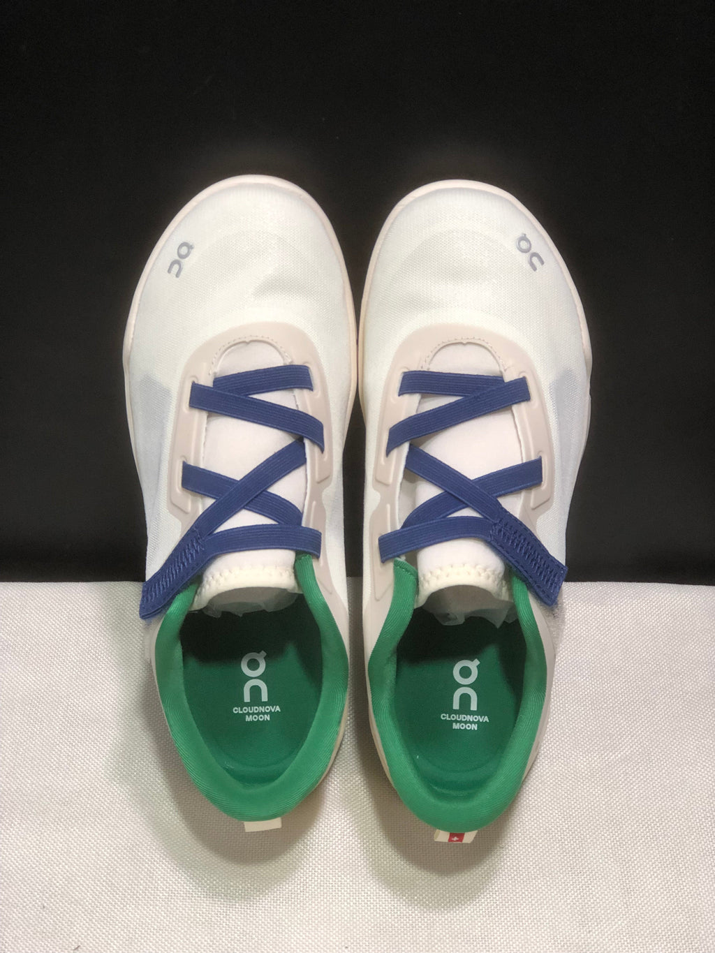 On Cloudnova Moon Sneakers White Blue Green