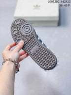 Close-up of the gum-colored textured outsole and tread pattern.