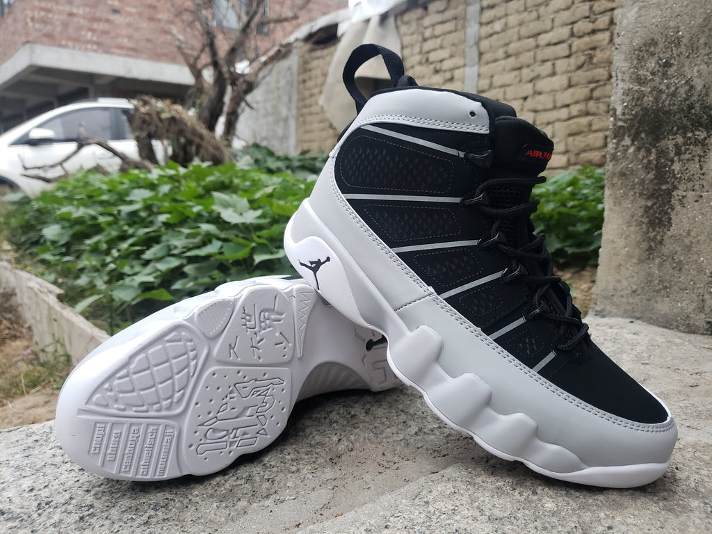Jordan Air Jordan 9 Black Grey Silver High-Top Sneakers