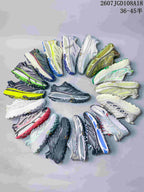 Flat-lay display showing the HOKA Mafate Speed 2 sneaker collection in numerous colorways.