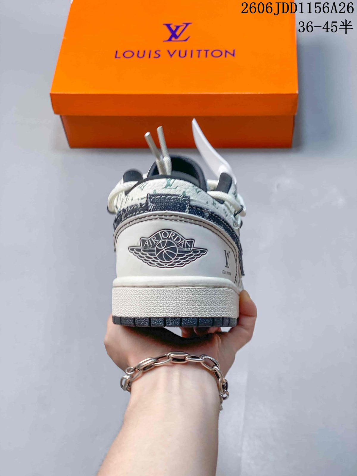 Rear view showing the Air Jordan winged basketball emblem and patterned heel panel.
