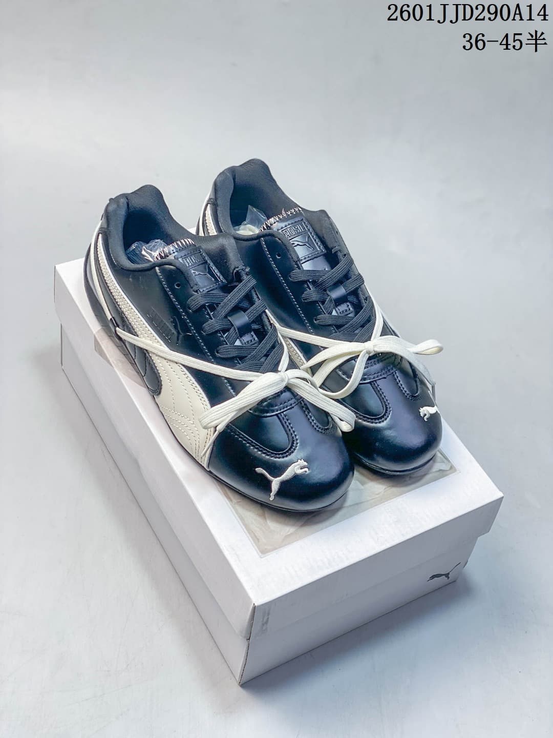 Three PUMA Speedcat TTF colorways shown from above: navy with pink accents, navy and white, and white with navy accents.