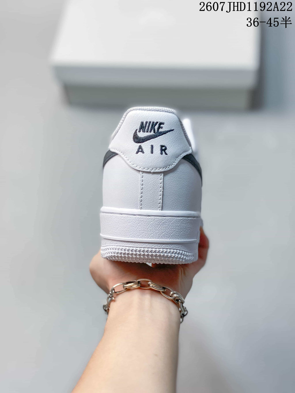Rear view showing the white heel tab with Nike Air branding.