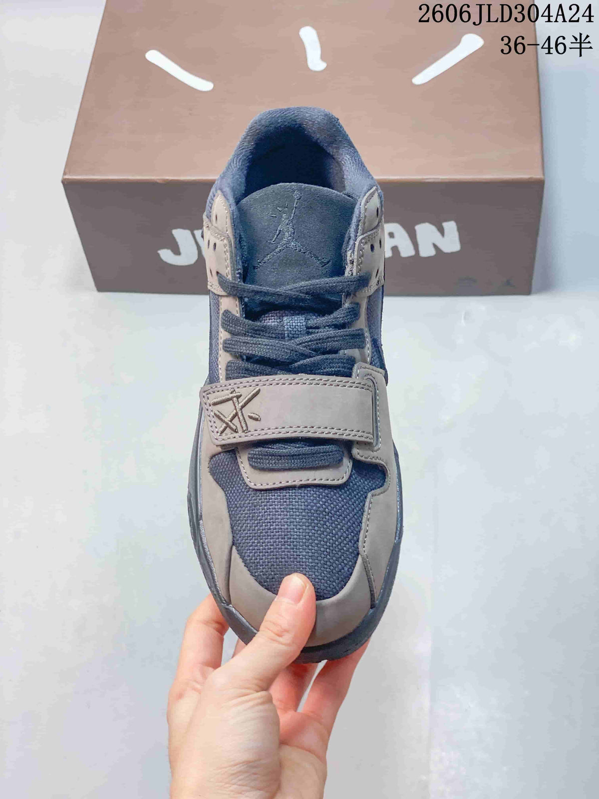 Top view of the sneaker showing its laces and forefoot strap