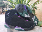 Air Jordan 7 High-Top Sneakers Black Purple Green
