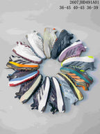 Several Adidas Terrex low-top shoes in assorted colors; image displays size ranges 36–45, 40–45, and 36–39.