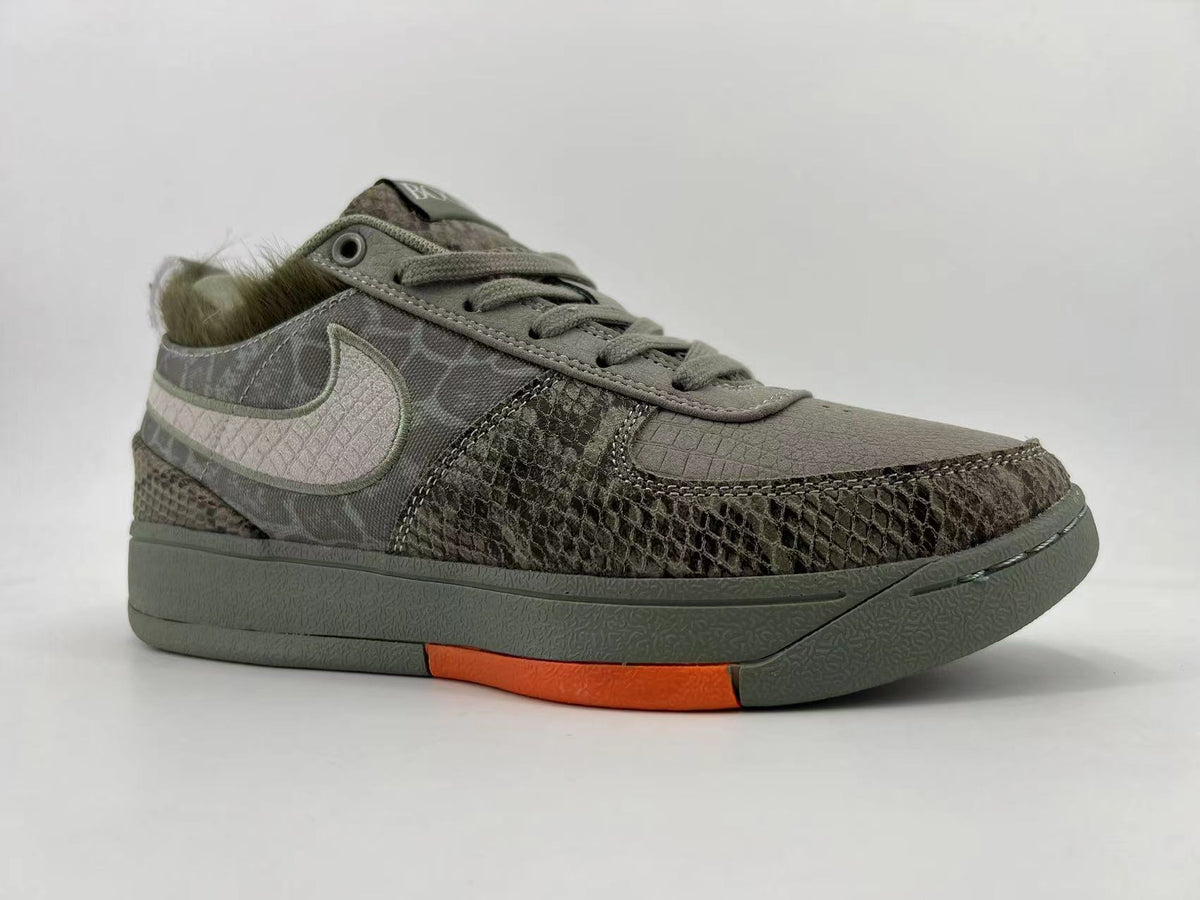 Opposite angled view showing the textured side panels and light-colored Swoosh