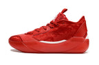 Profile of a red Jordan Luka 39 shoe