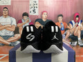 Rear view of black and grey Jordan Luka basketball shoes with contrasting heel logos
