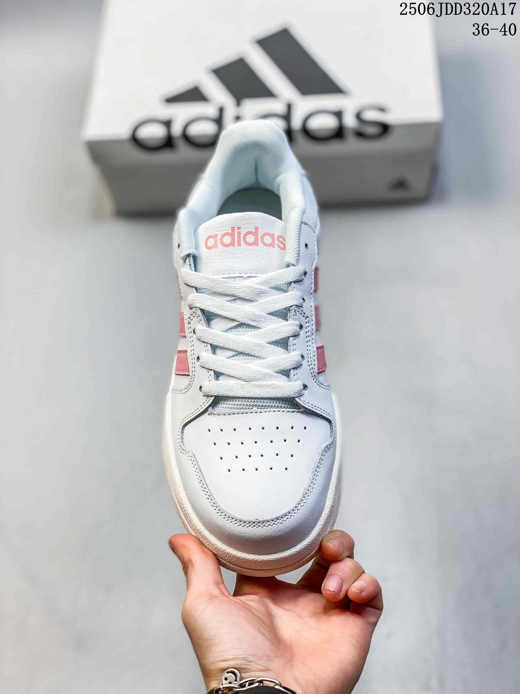 Top view of the adidas Entrap sneaker showing the perforated toe, white laces, and padded tongue.