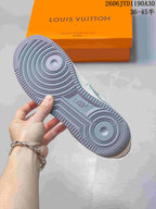 Close-up of the gray patterned outsole on the sneaker