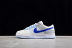 Opposite lateral view highlighting the royal blue side branding and light blue outsole.