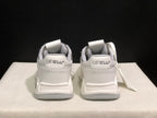 Rear view showing padded heels and Off-White branding on both heel tabs.