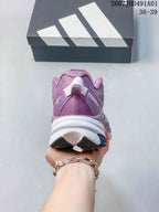 Rear view of the purple Terrex sneaker showing the heel and sole