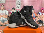 Pair of black and grey Nike Hyperdunk high-top basketball shoes