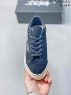 Front view showing the rounded toe, tonal laces, and off-white toe bumper.