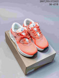 Pair of coral and white On Cloudrunner 3 sneakers displayed on a shoebox, with the style code and advertised EU size range visible above.