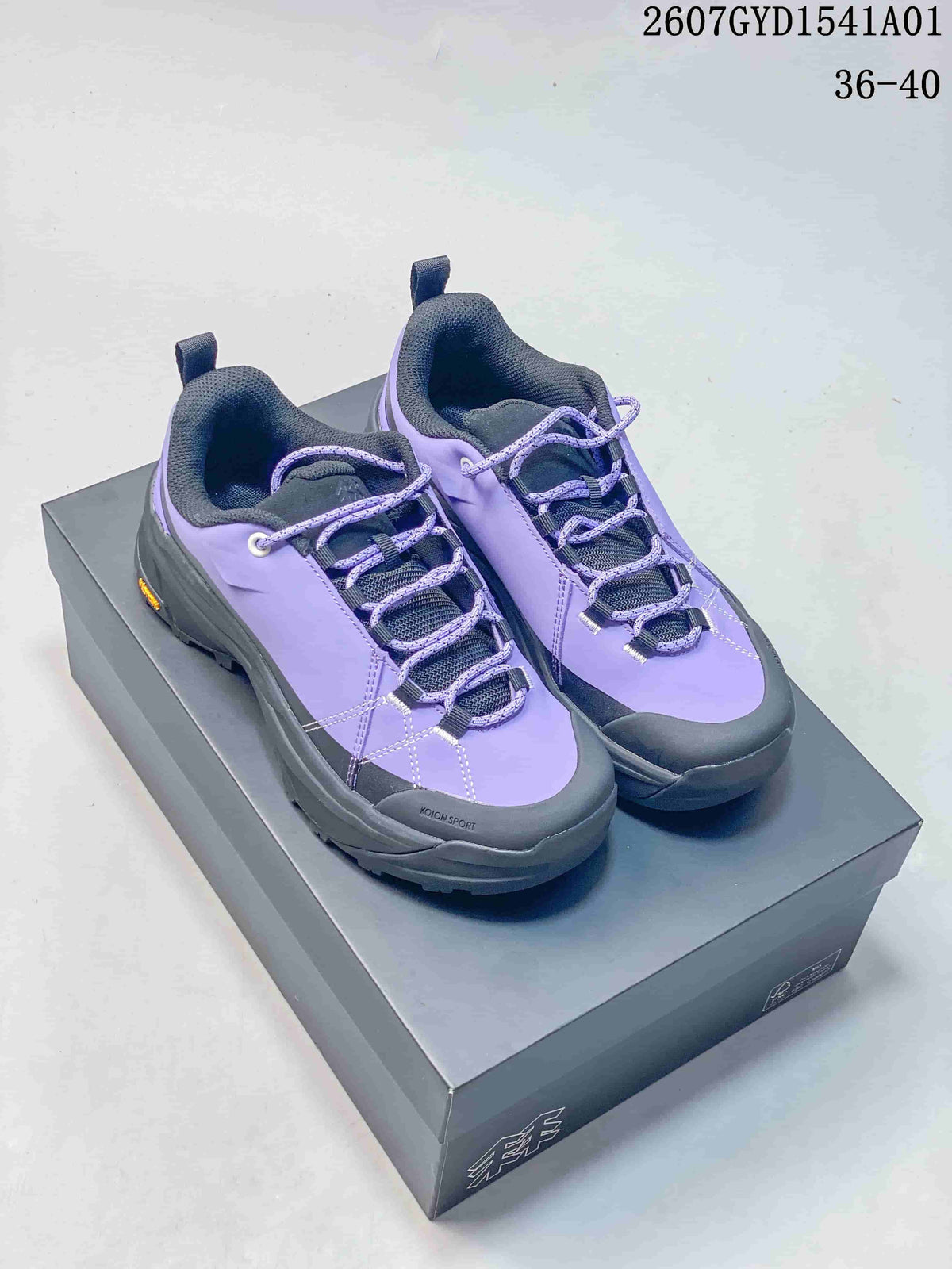Purple Kolon Sport low-top sneakers with dark gray accents