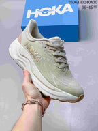 Light neutral HOKA Arahi 8 running shoe with a white sole.