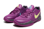 Pair of purple Ja 2 basketball shoes in a front three-quarter view.