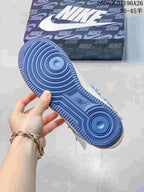 Blue outsole of the Nike Air Force 1 Low sneaker