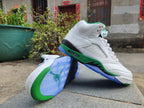 Jordan Air Jordan 5 White and Green High-Top Sneakers